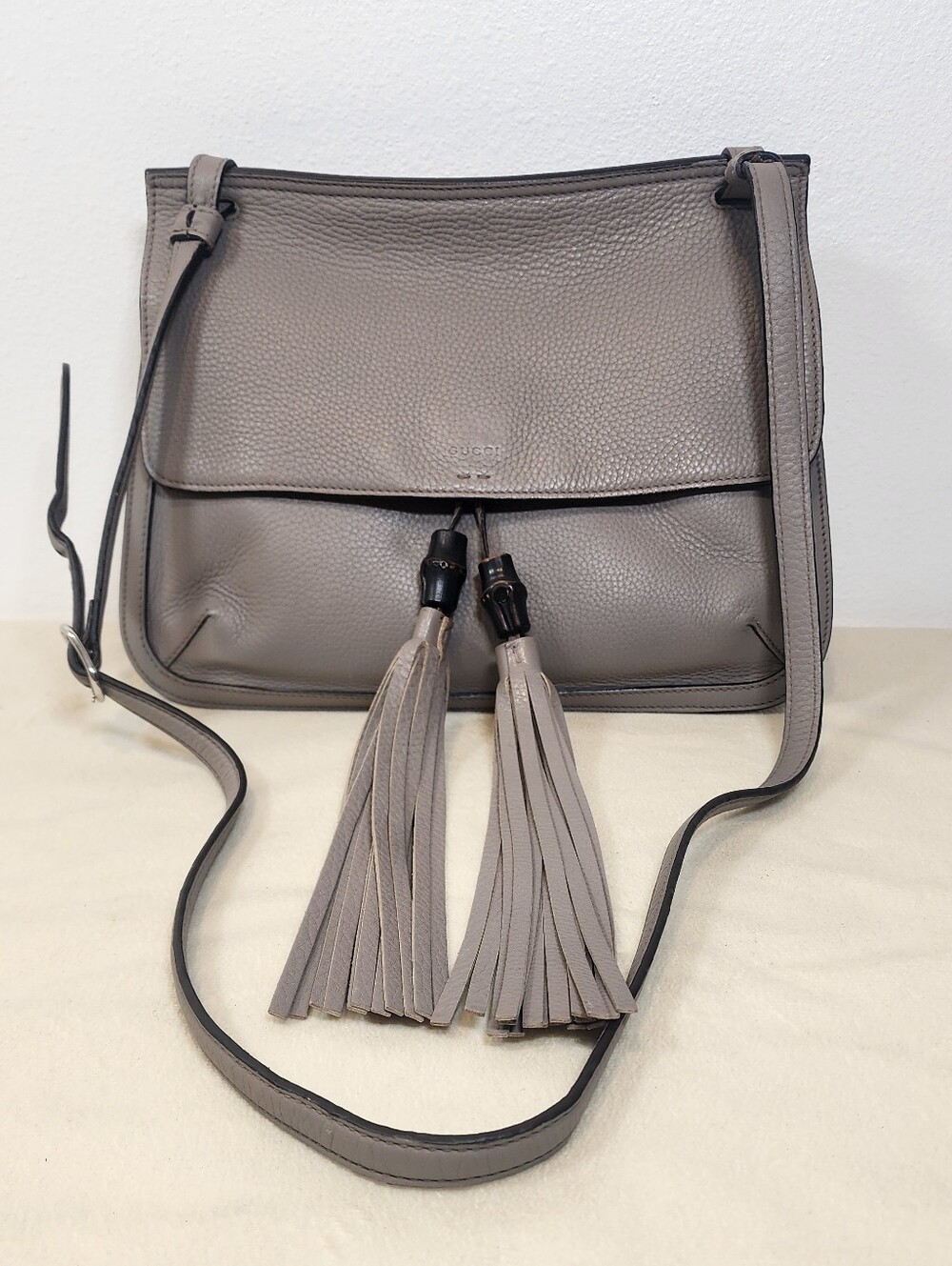 Gucci Cellarius Calfskin Bamboo Daily Flap Crossbody/shoukder Bag
